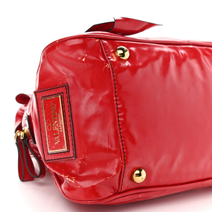 Valentino Garavani Patent Lacca Bow Bowling Bag Red 9 of 20