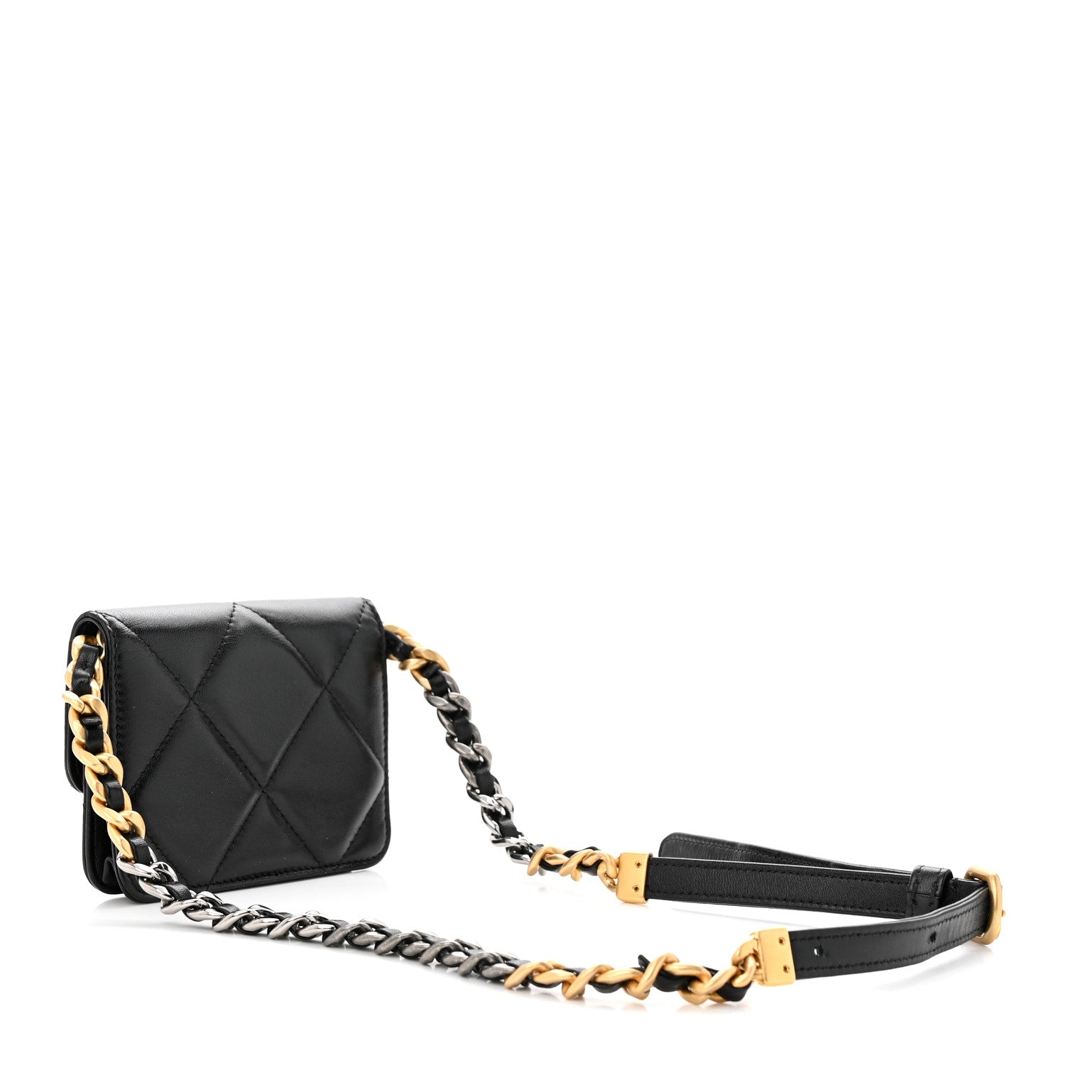 Chanel Lambskin Quilted Chanel 19 Flap Belt Bag Black 3 of 13