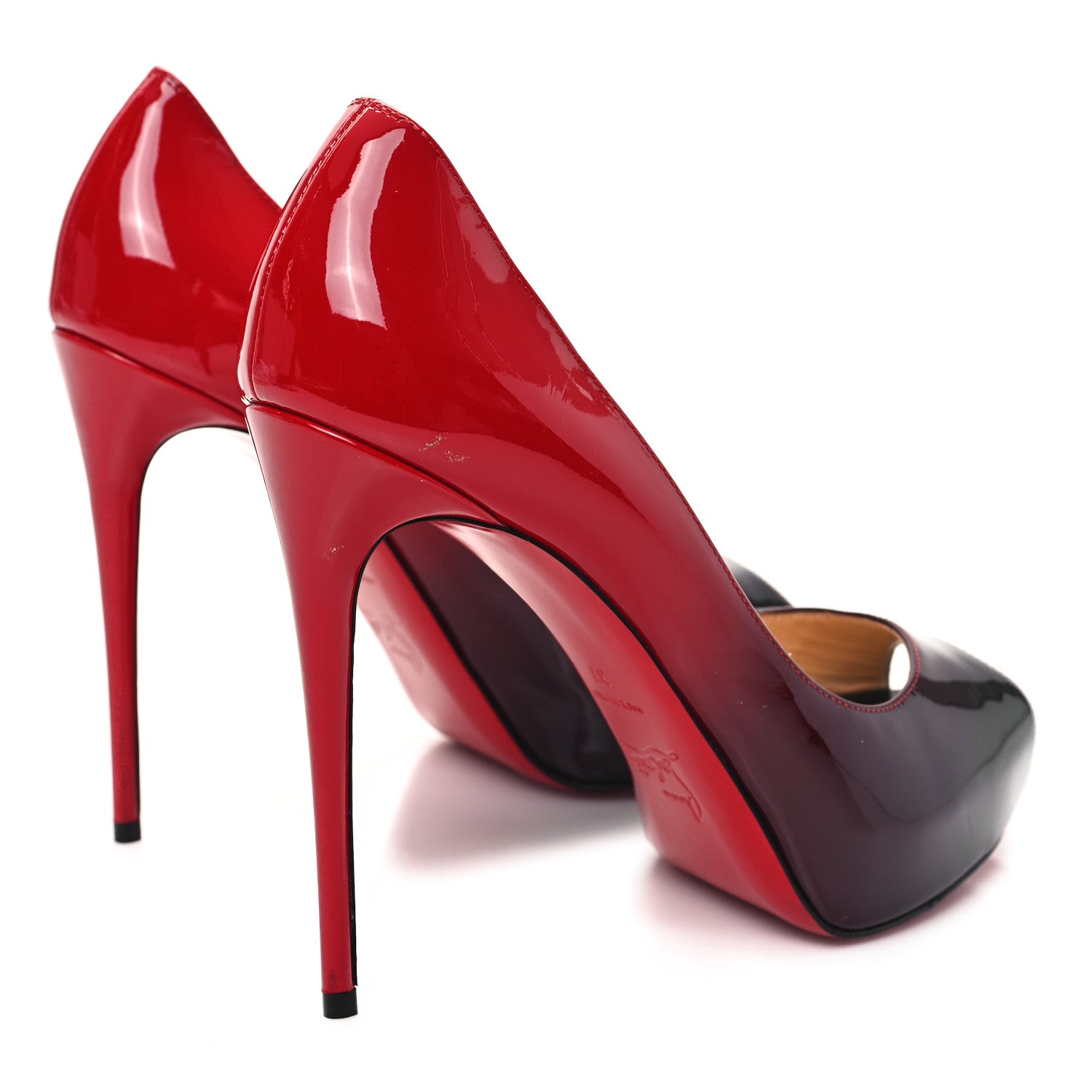 Christian Louboutin Patent Degrade New Very Prive 120 Pumps 37 Black Red 4 of 8