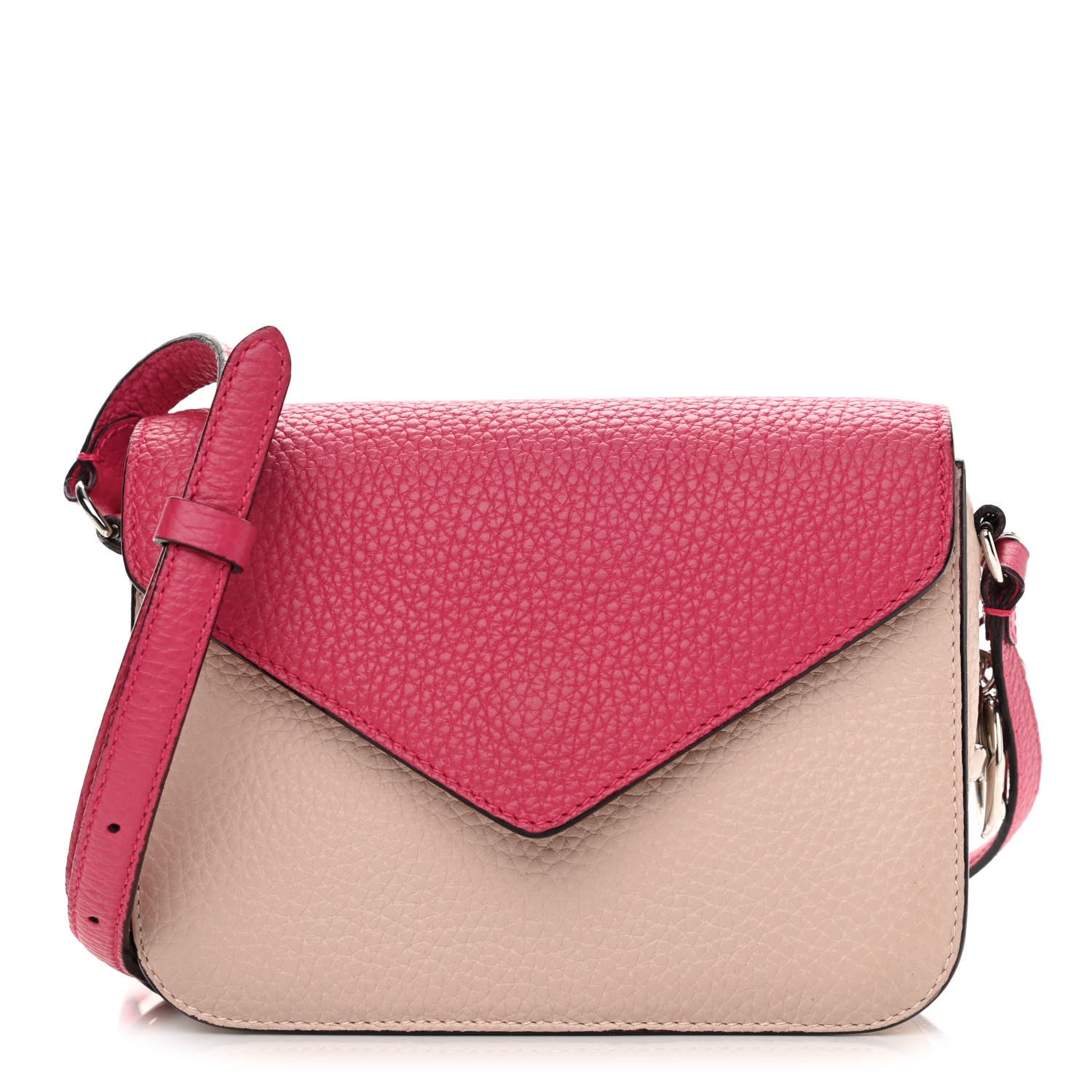 Christian Dior Bullcalf Diorissimo Promenade Envelope Pouch Fuchsia Rose Poudre 1 of 10