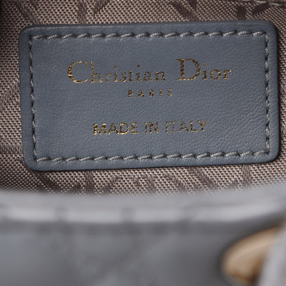 Christian Dior Lambskin Cannage Small Lucky Badges My Lady Dior Grey 10 of 18