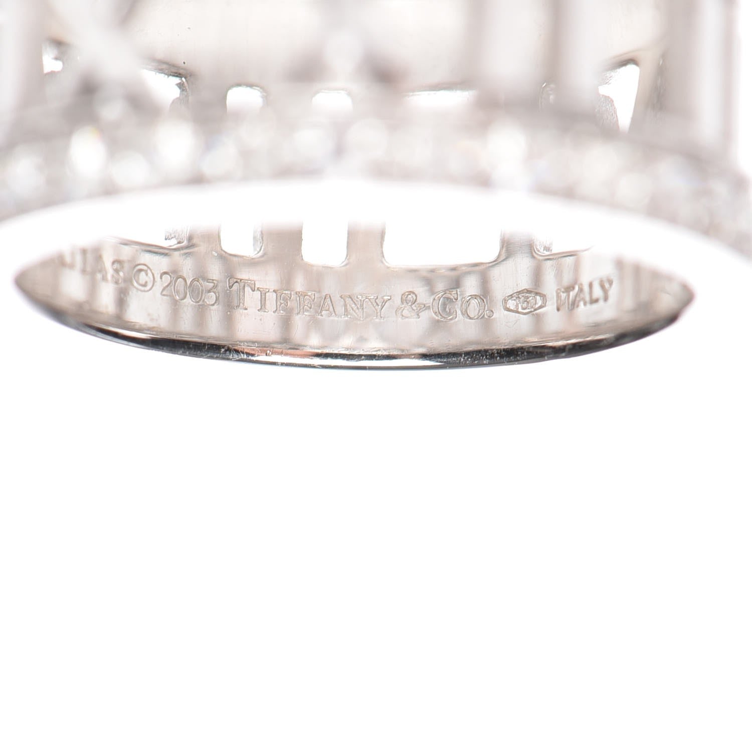 Tiffany 18K White Gold Diamond Atlas Open Ring 4 8 of 10