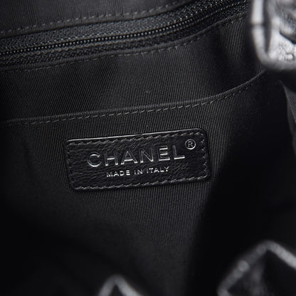 Chanel Grained Calfskin Quilted CC Chain Bucket Drawstring Bag Black 6 of 11