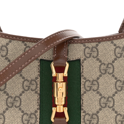 Gucci GG Supreme Monogram Azalea Calfskin Web Mini Jackie 1961 Hobo Beige Ebony Brown Sugar 8 of 11