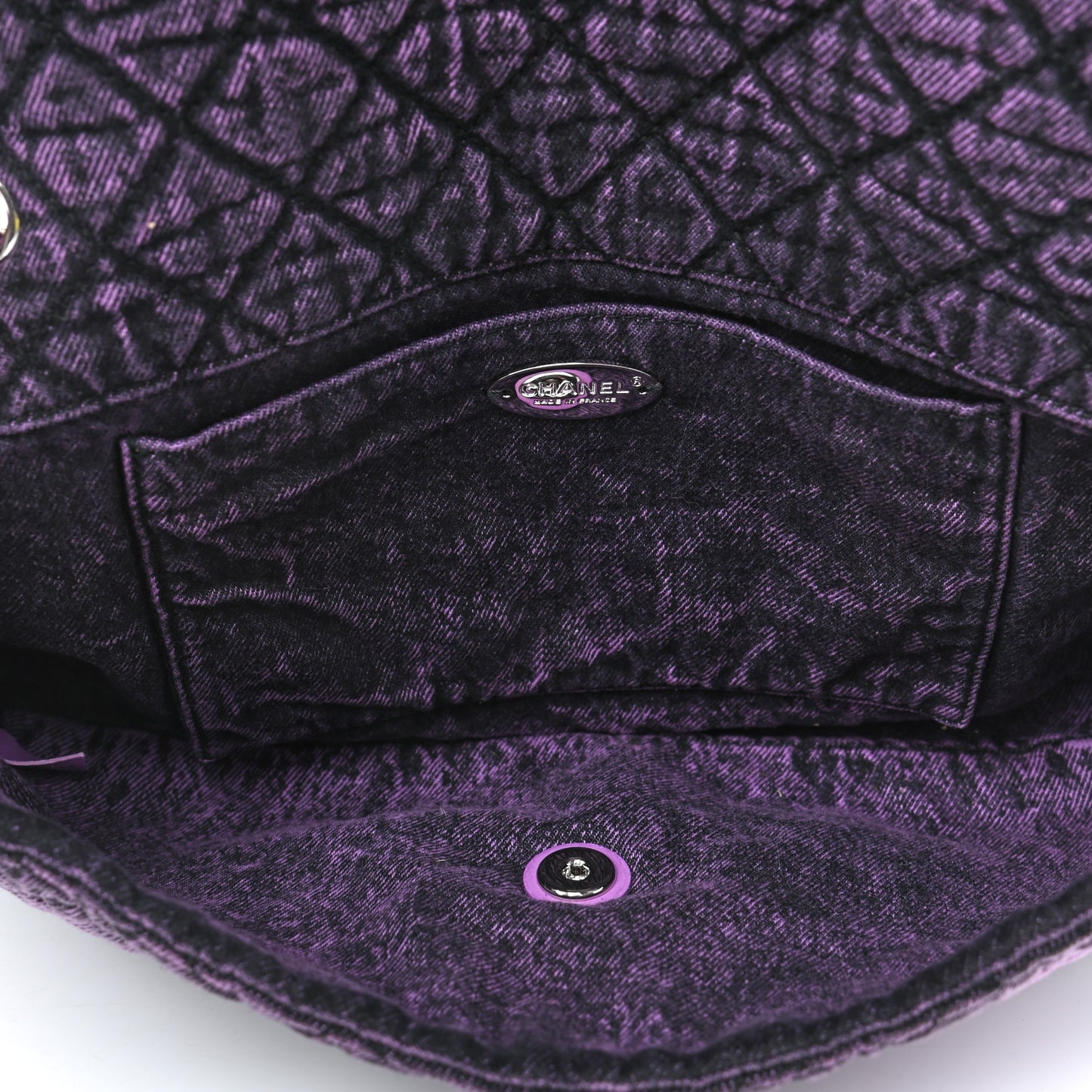 Denim Quilted Denimpression Flap Purple Black