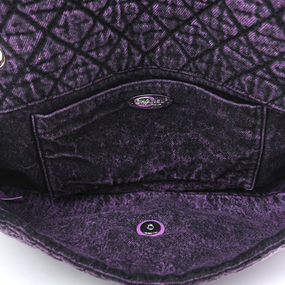 Chanel Denim Quilted Denimpression Flap Purple Black 4 of 4