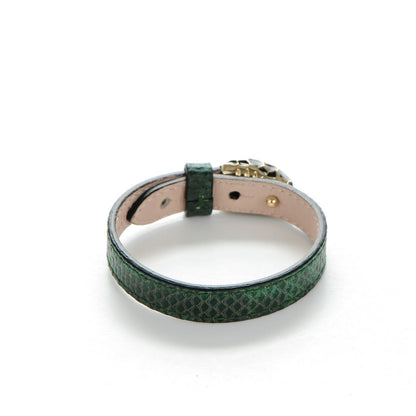 Bulgari Karung Snakeskin Malachite Serpenti Forever Bracelet S Green 3 of 6