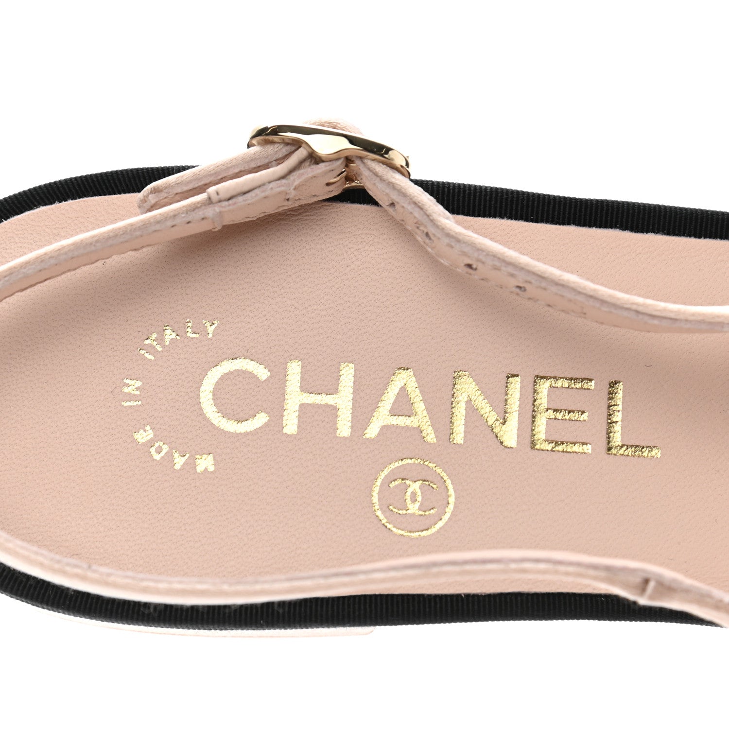 Chanel Satin Grosgrain Pearl Slingback Flats 39 Pink Black 7 of 9
