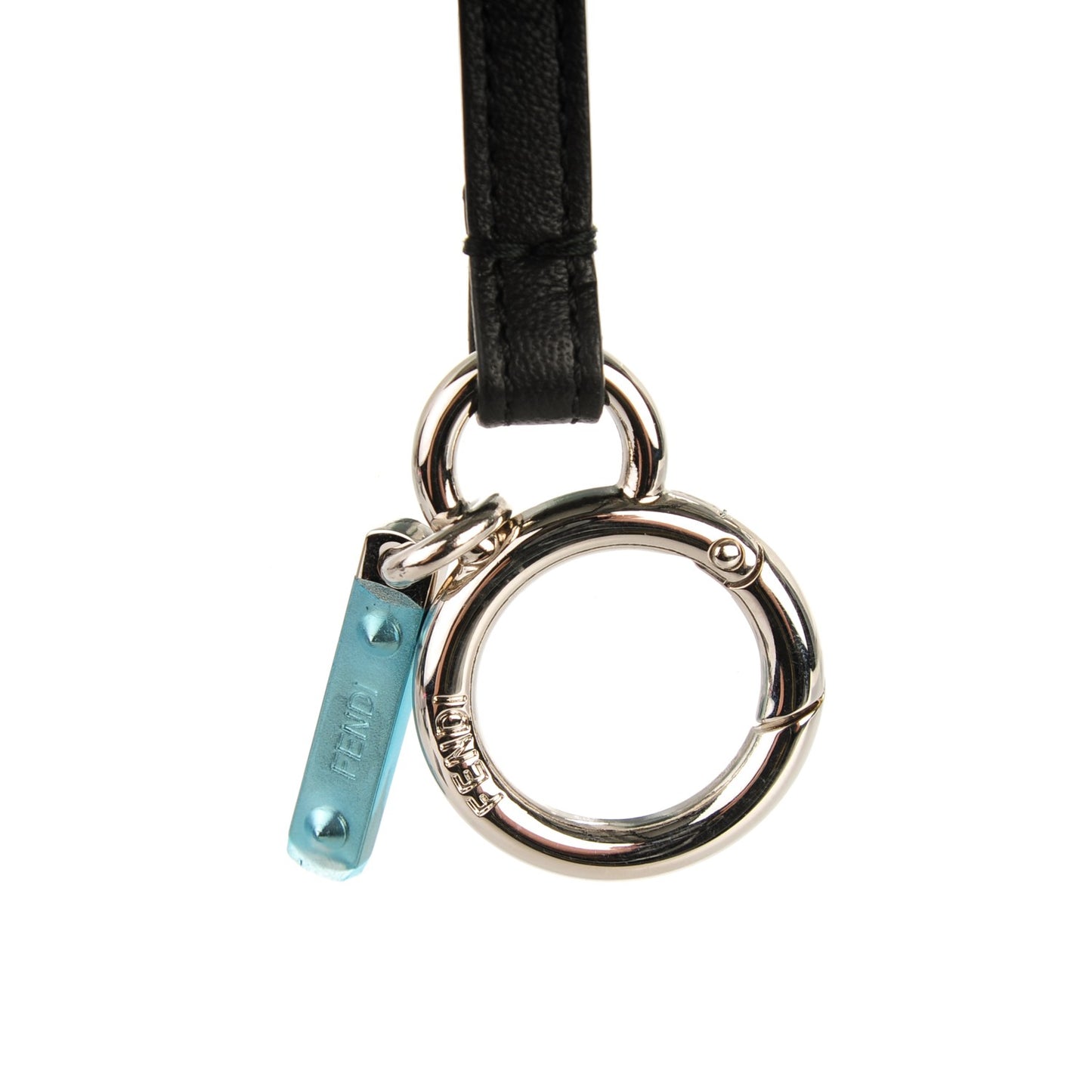 Fox Mink Goat Fur Karlito Bag Charm Black White Verde