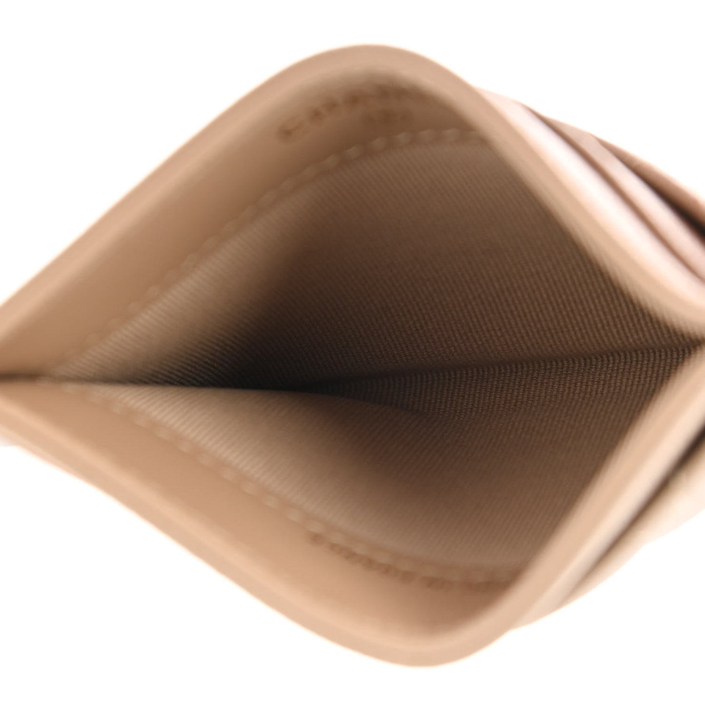 Caviar Quilted Card Holder Dark Beige