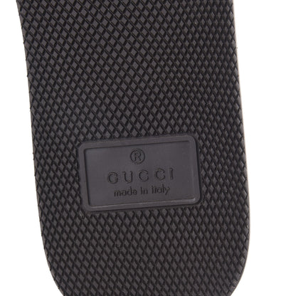 Gucci Calfskin Interlocking G Slide Sandals 37.5 Diagonal Beige 6 of 7