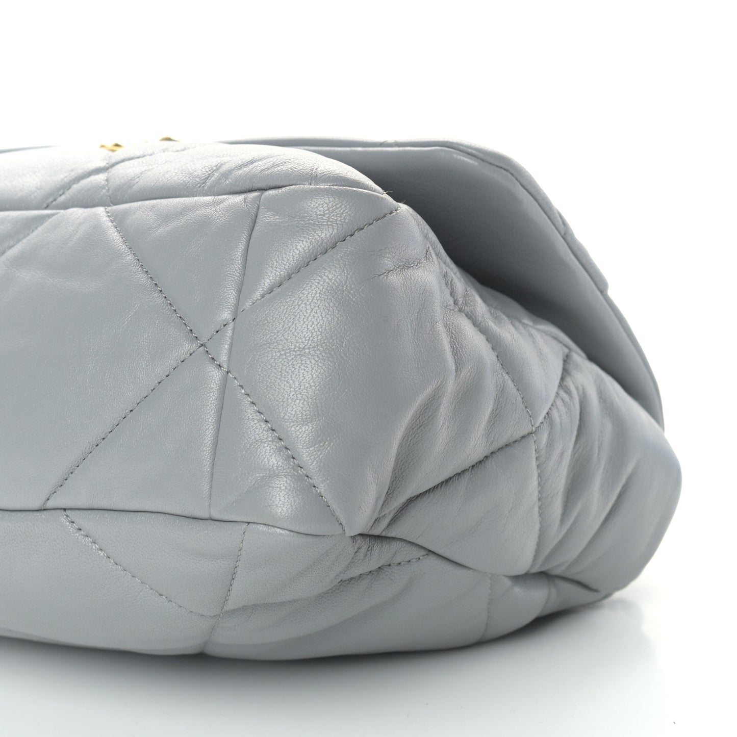 Lambskin Quilted Large Chanel 19 Flap Grey