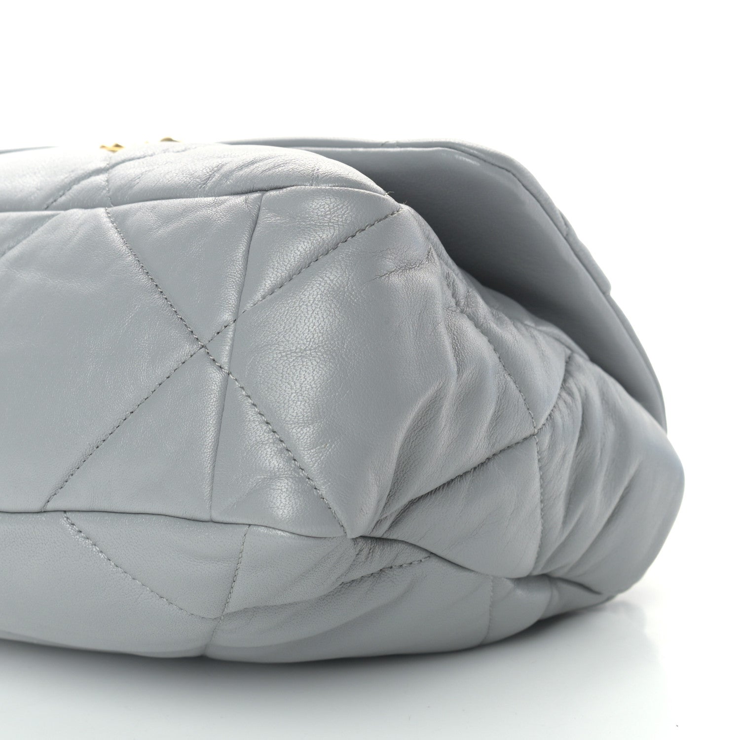 Chanel Lambskin Quilted Large Chanel 19 Flap Grey 9 of 13