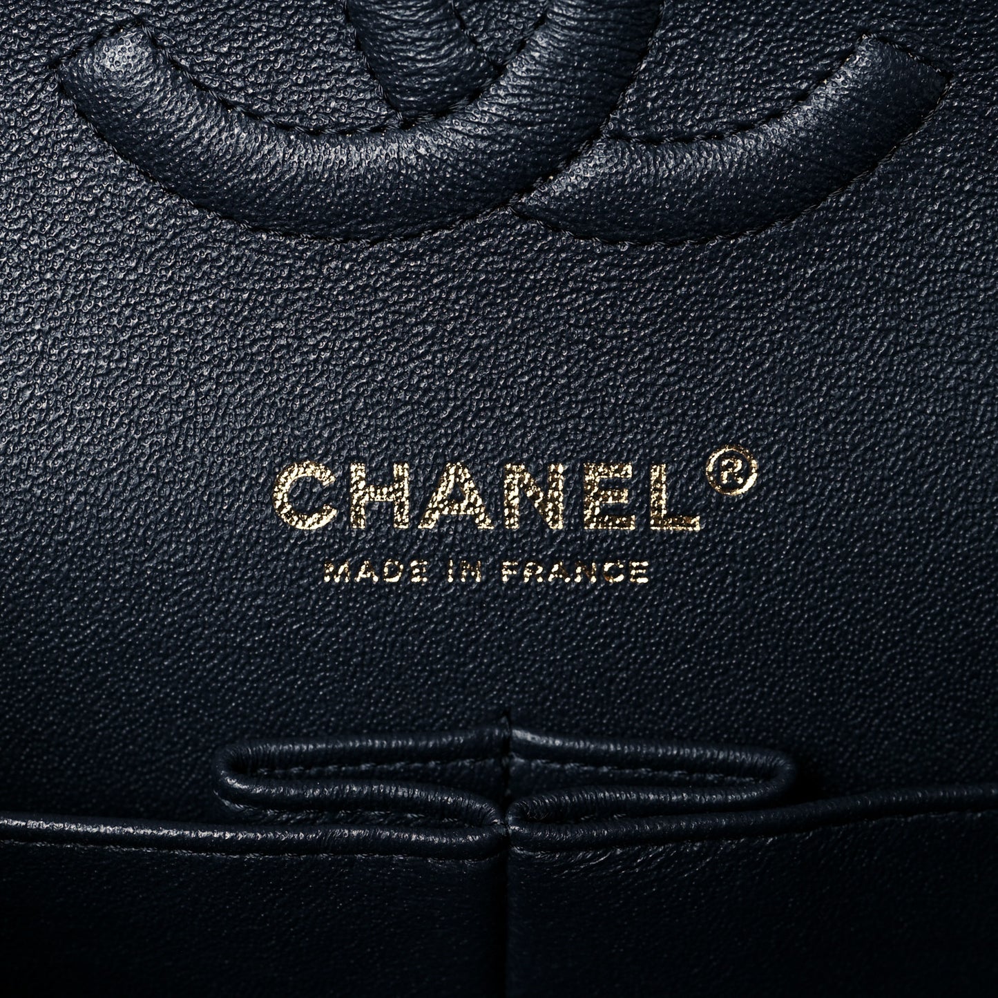 Caviar Quilted Medium Double Flap Navy