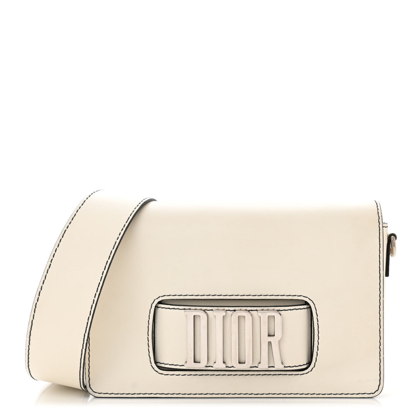 Smooth Calfskin Dio(r)evolution Flap Bag Off White