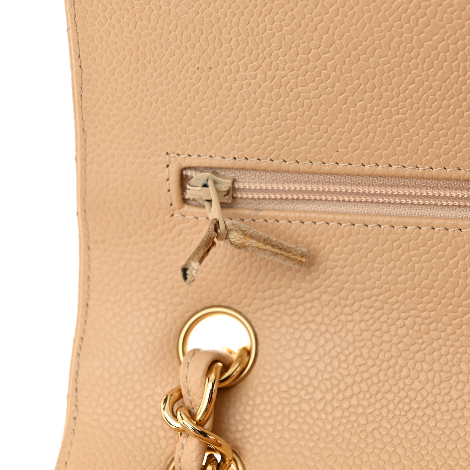 Chanel Caviar Quilted Jumbo Double Flap Beige 13 of 14