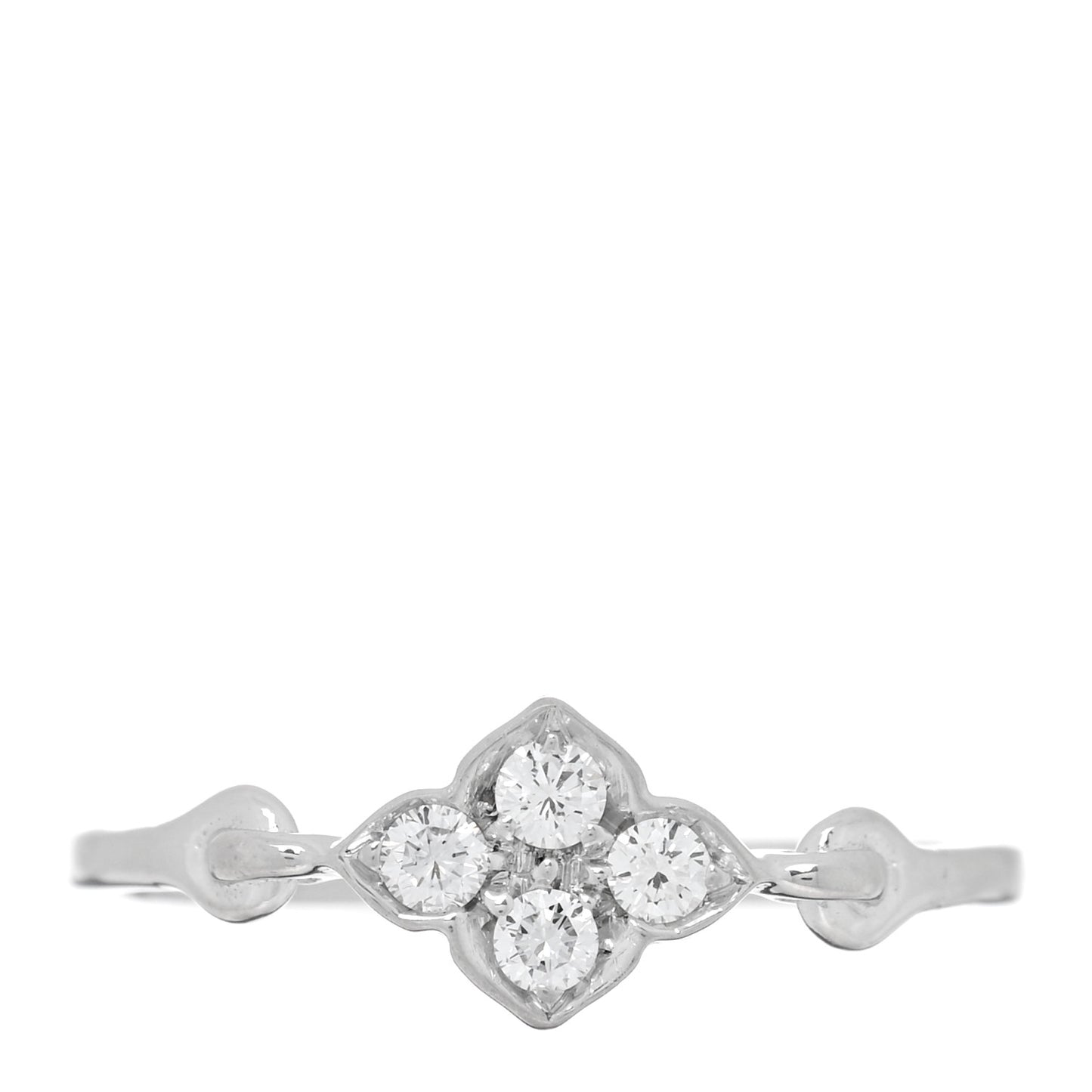 18K White Gold Diamond Hindu Floral Ring 53 6.25