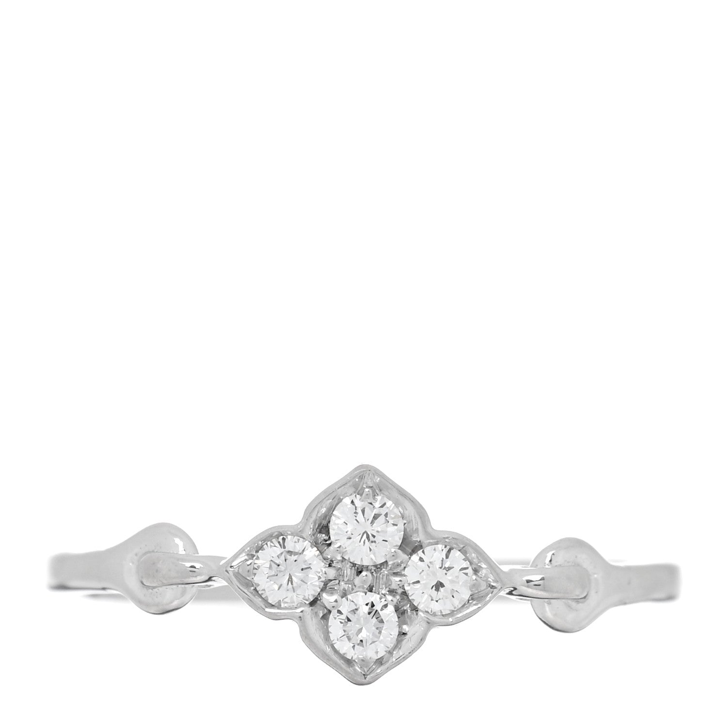 Cartier 18K White Gold Diamond Hindu Floral Ring 53 6.25 1 of 4