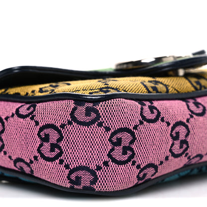 Gucci Monogram Multicolor Matelasse Diagonal Super Mini GG Marmont Shoulder Bag Green Blue Yellow Light Blue Pink 8 of 10