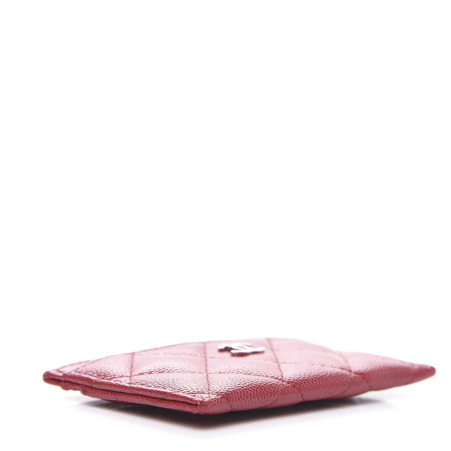Caviar Quilted Card Holder Red
