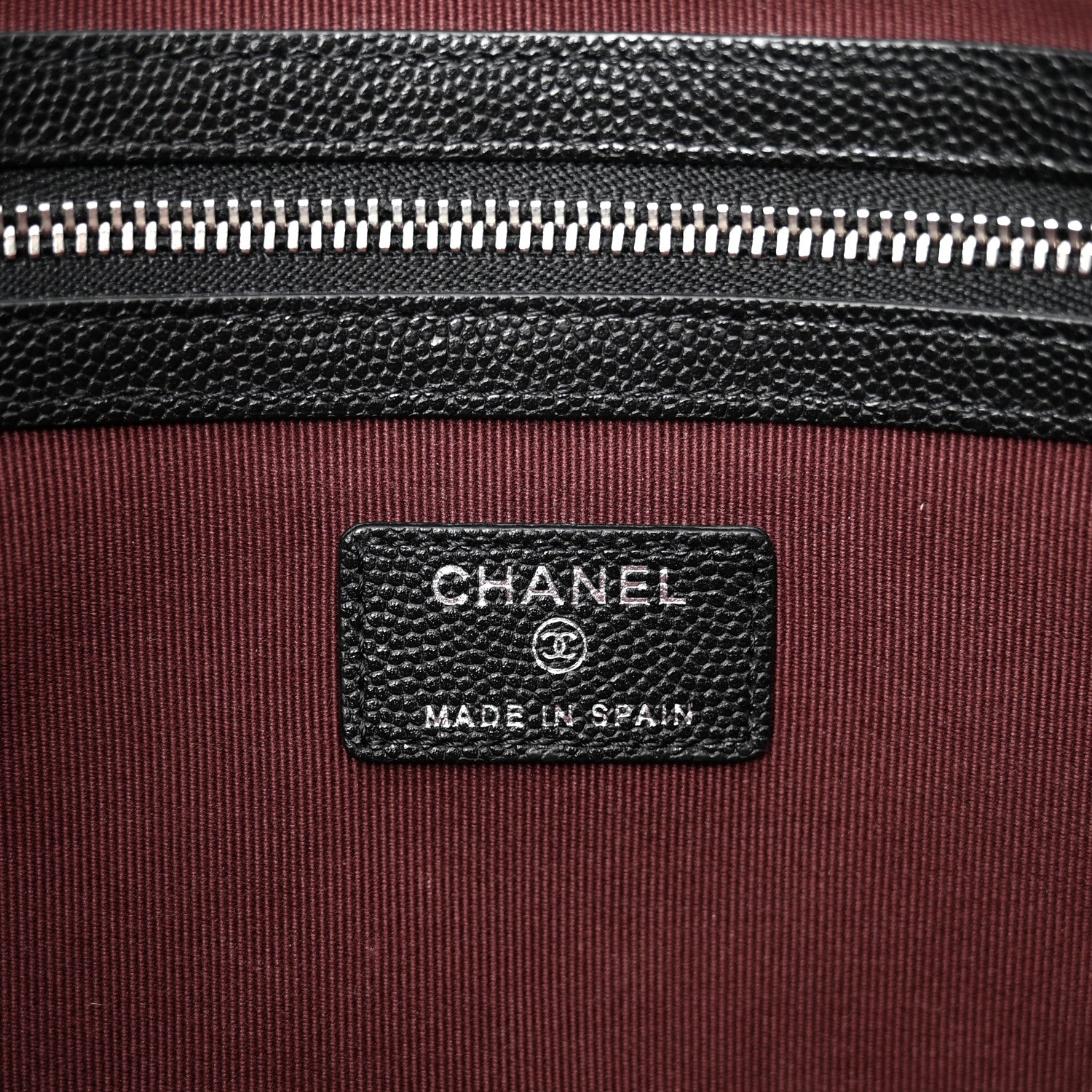 Chanel Caviar Quilted Large Cosmetic Case Black 6 of 8