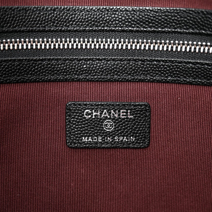 Chanel Caviar Quilted Large Cosmetic Case Black 6 of 8