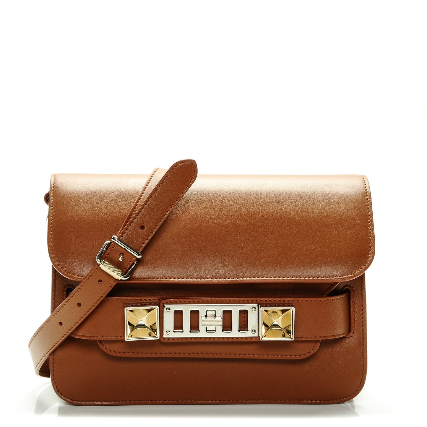 Smooth Calfskin Mini PS11 Classic Shoulder Bag Nice Tan