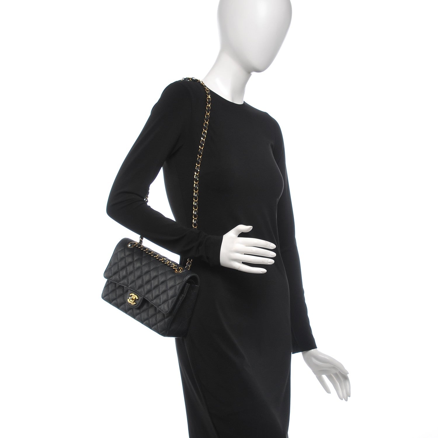 Chanel Caviar Quilted Medium Double Flap Black 2 of 11