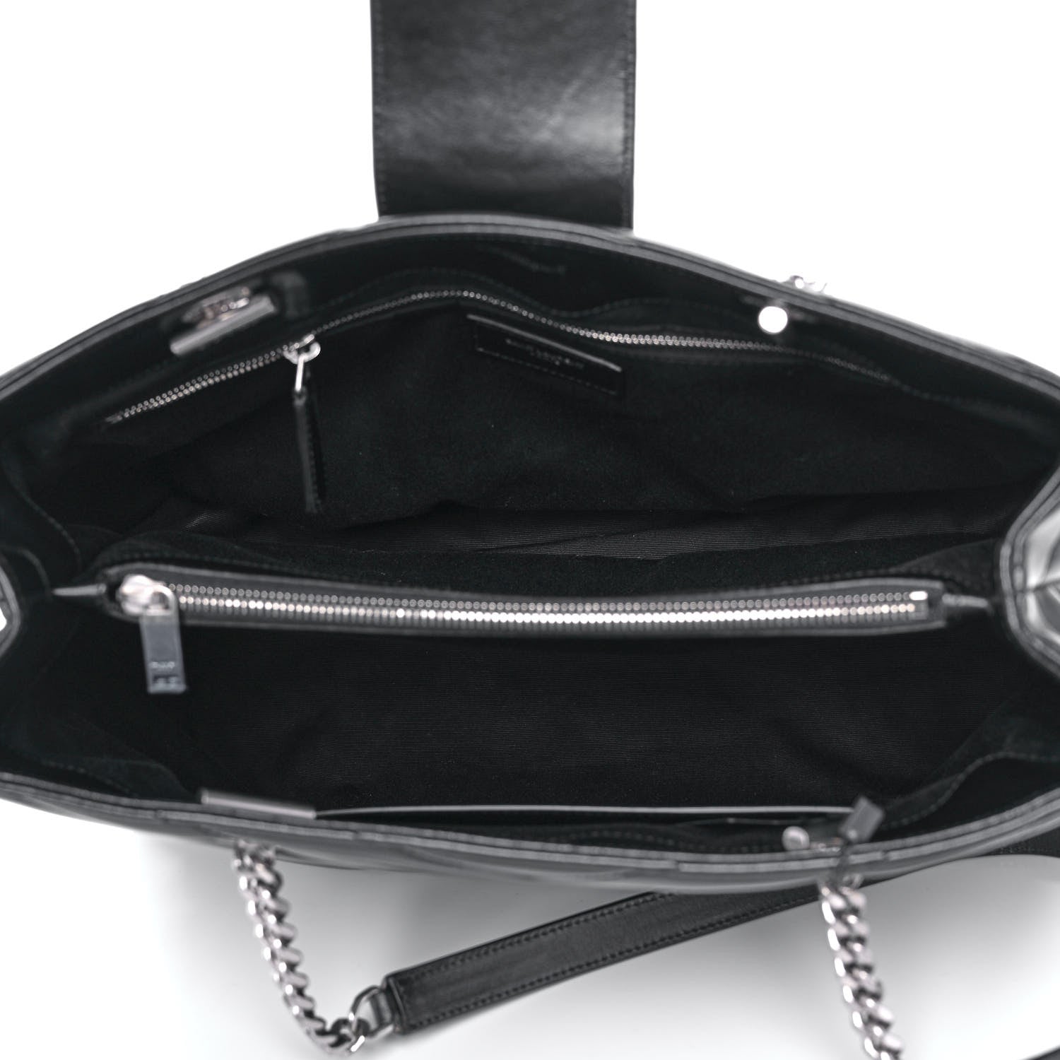 Saint Laurent Calfskin Y Quilted Monogram Large Loulou Shopper Black 5 of 13