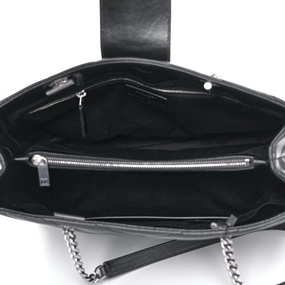 Saint Laurent Calfskin Y Quilted Monogram Large Loulou Shopper Black 5 of 13