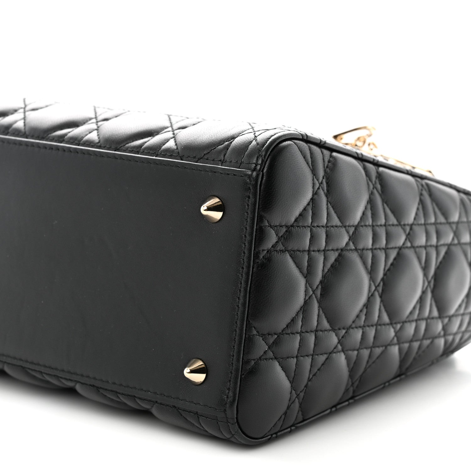 Christian Dior Lambskin Cannage Medium Lady Dior Black 10 of 11