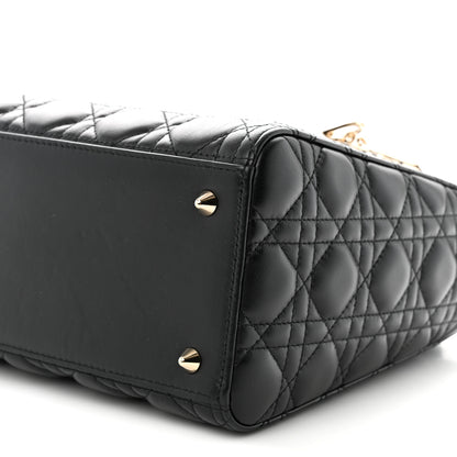 Christian Dior Lambskin Cannage Medium Lady Dior Black 10 of 11