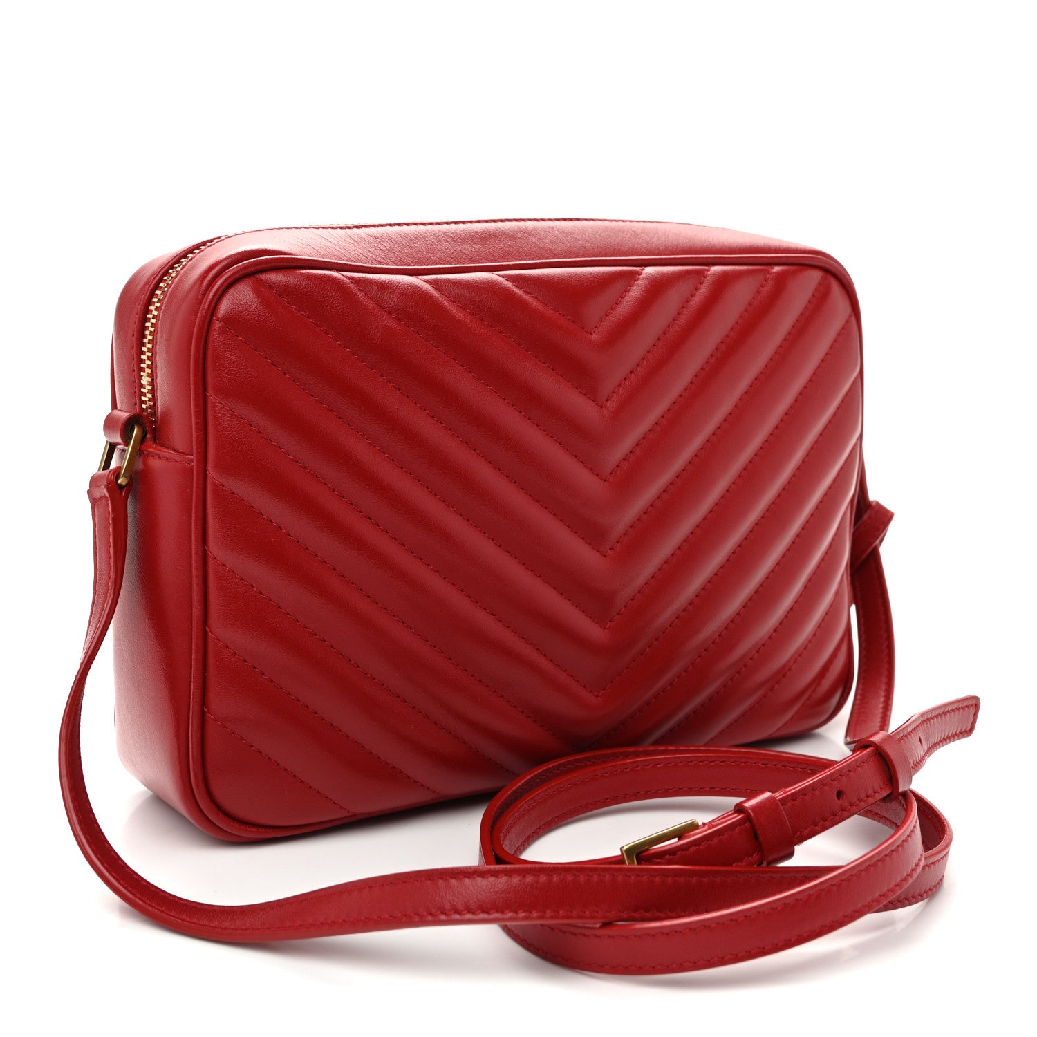 Saint Laurent Calfskin Matelasse Monogram Lou Camera Bag Rouge Eros 3 of 10