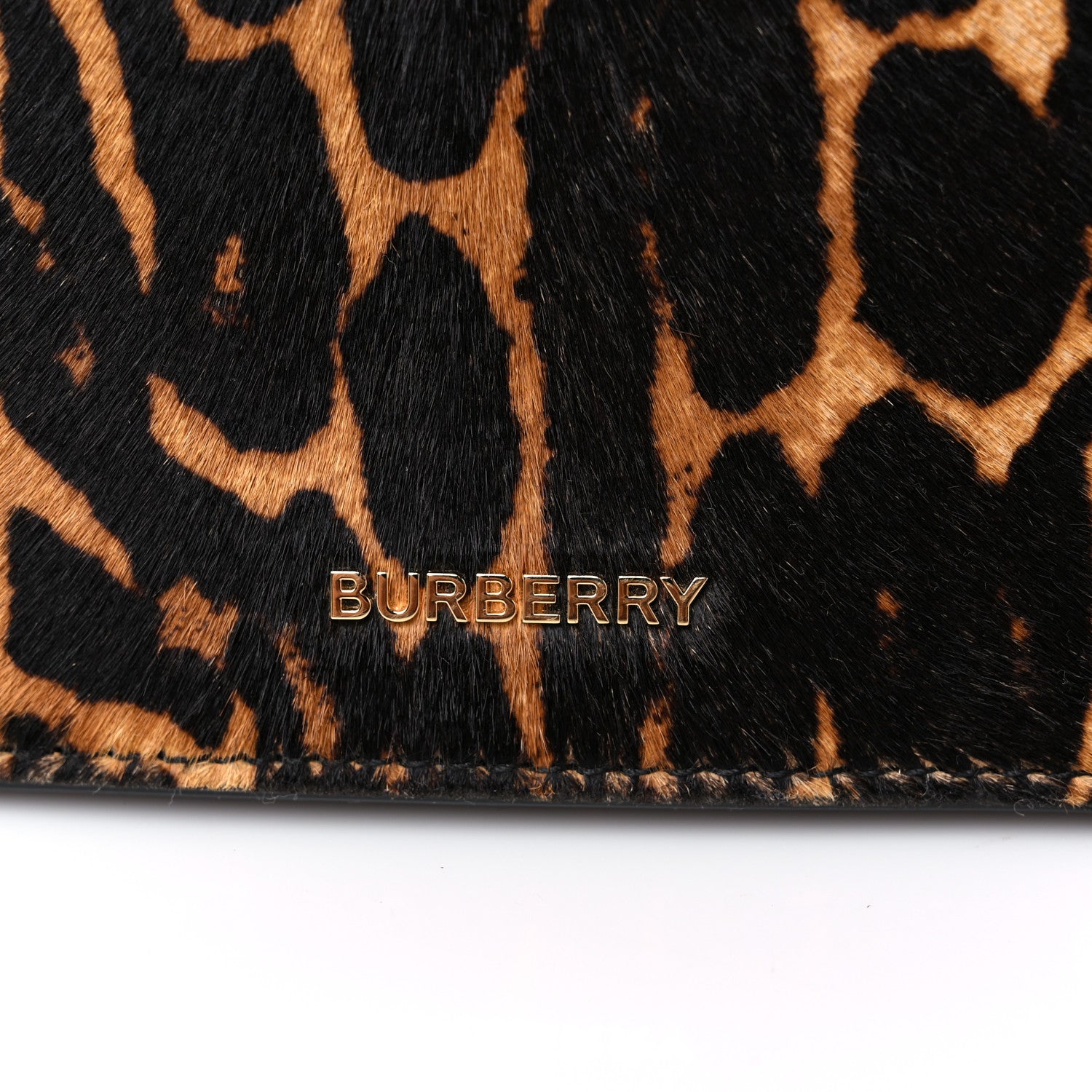Burberry Calf Hair Leopard Print Small Title Bag with Pocket Black 8 of 10