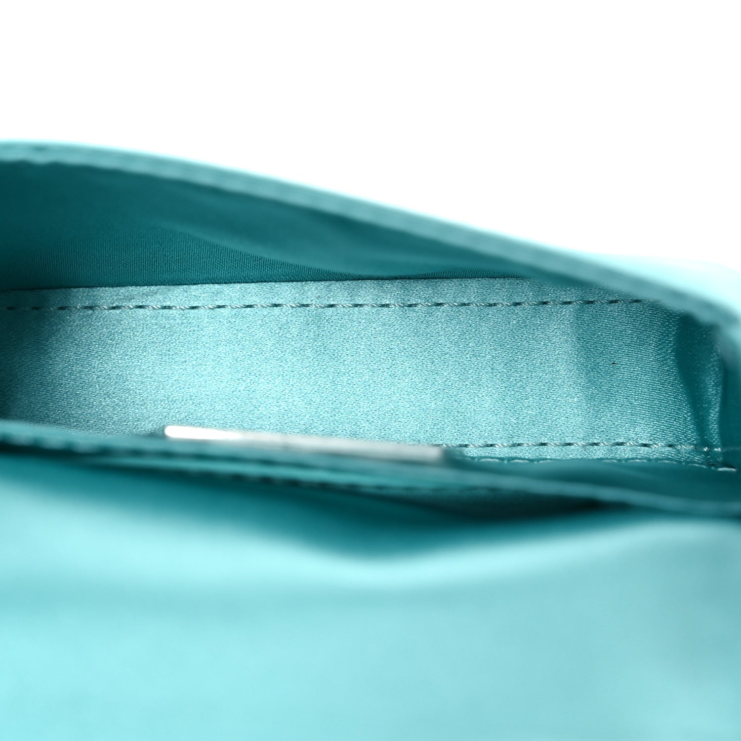 Fendi X TIFFANY Satin Silk Sterling Silver Nano Maxi Buckle Baguette Tiffany Blue 5 of 17