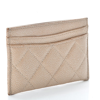Chanel Iridescent Caviar Quilted Card Holder Beige 3 of 13