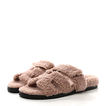 Hermes Woolskin Womens Chypre Sandals 40 Bois De Santal 3 of 8