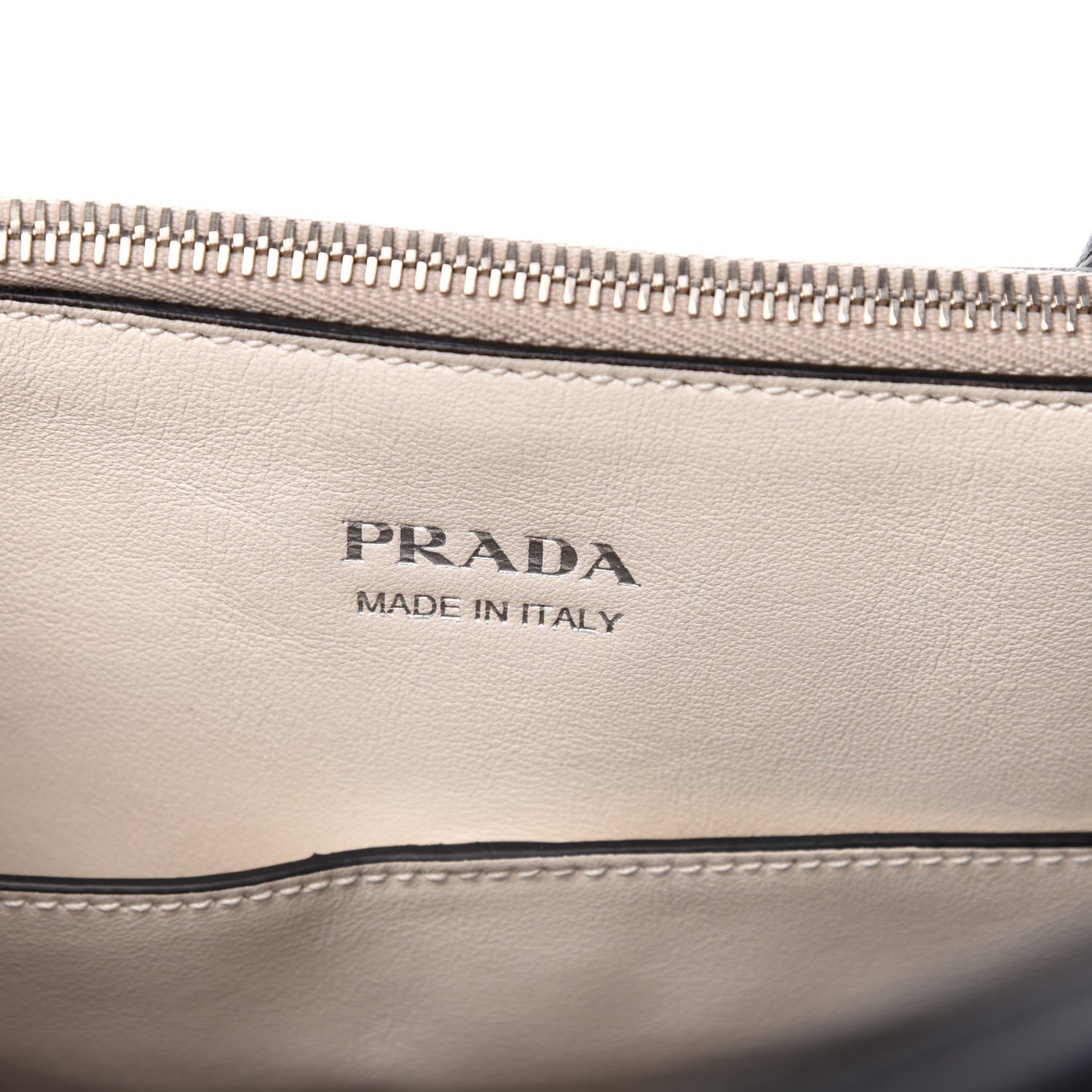 Prada Calfskin Studded Concept Top Handle Bag White 9 of 14