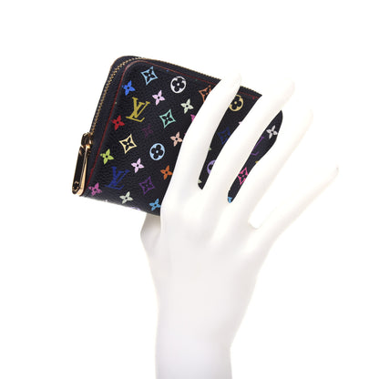 Louis Vuitton Monogram Multicolor Zippy Coin Purse Black Grenade 2 of 12