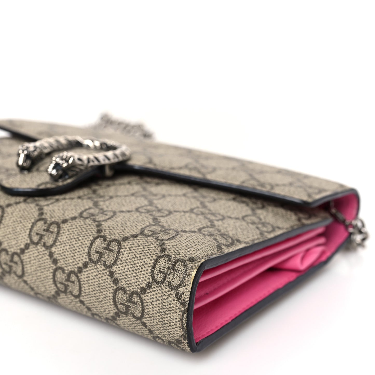 GG Supreme Monogram Mini Dionysus Chain Wallet Beige Pink