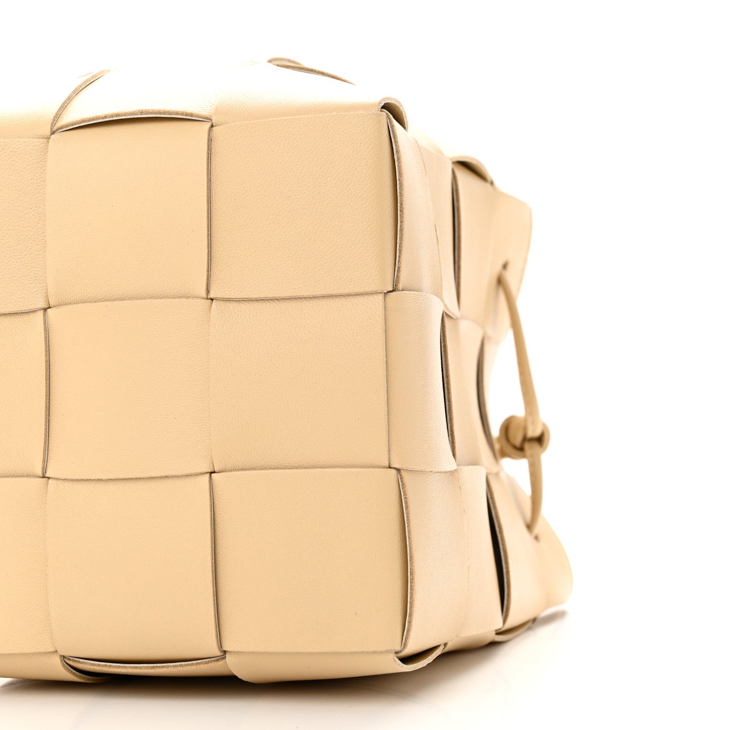 Bottega Veneta Lambskin Maxi Intrecciato Small Cassette Crossbody Bucket Bag Porridge 9 of 9