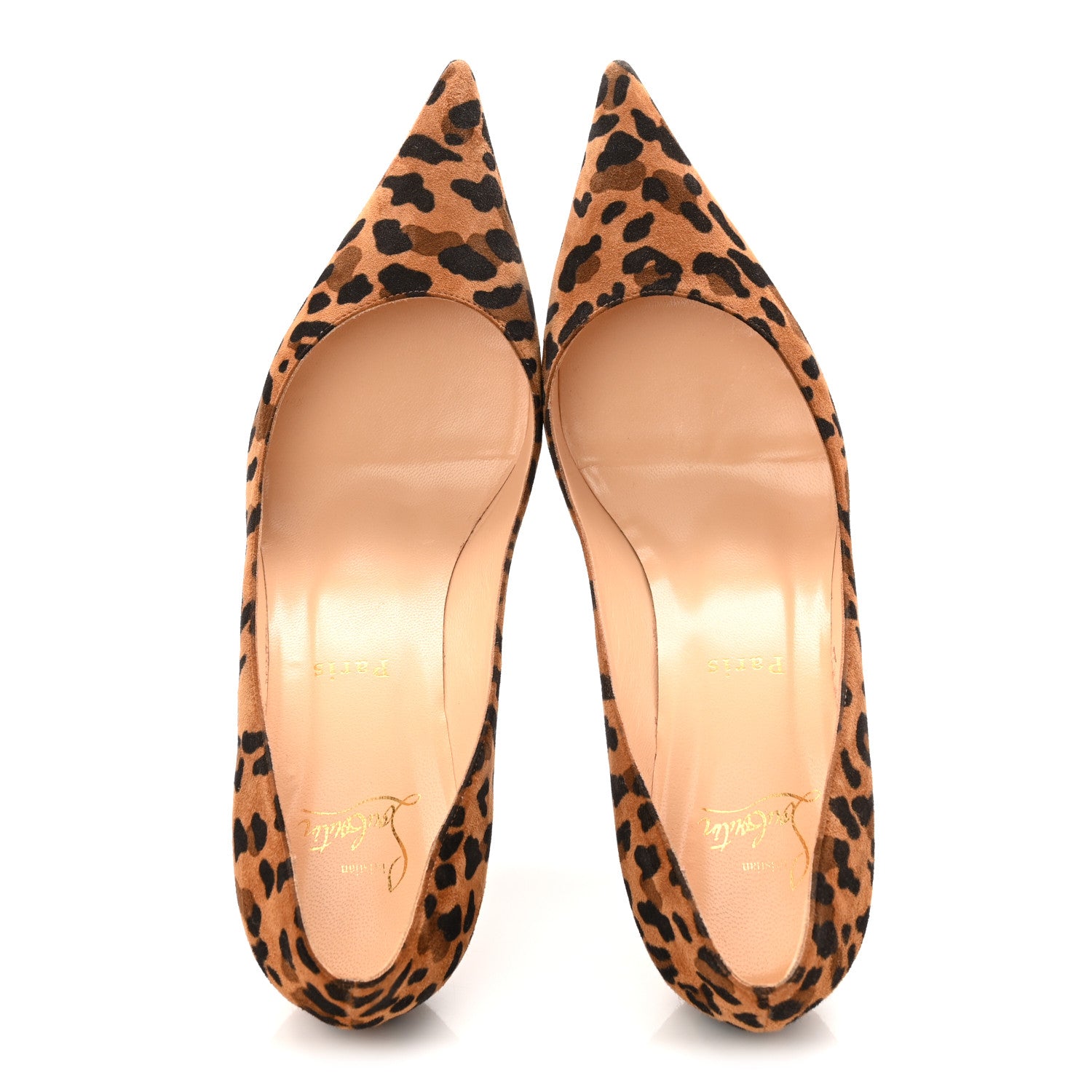 Christian Louboutin Veau Velours Leopard Clare 80 Pumps 37.5 Caramel 5 of 9
