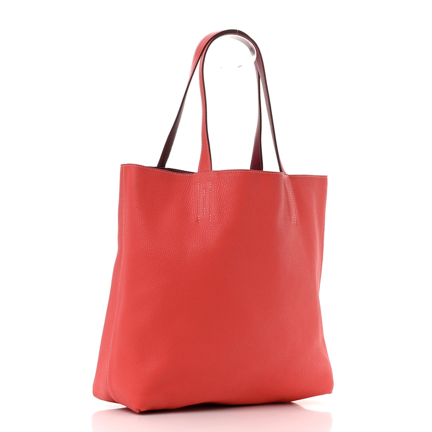 Taurillon Clemence Double Sens 36 Reversible Tote Rubis Bougainvillea