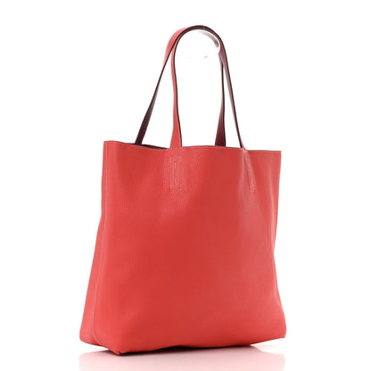 Hermes Taurillon Clemence Double Sens 36 Reversible Tote Rubis Bougainvillea 4 of 16