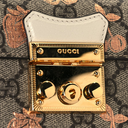 Gucci GG Supreme Monogram Berry Textured Dollar Calfskin Mini Padlock Top Handle Shoulder Bag Beige Ebony Light Copper Mystic White 14 of 16