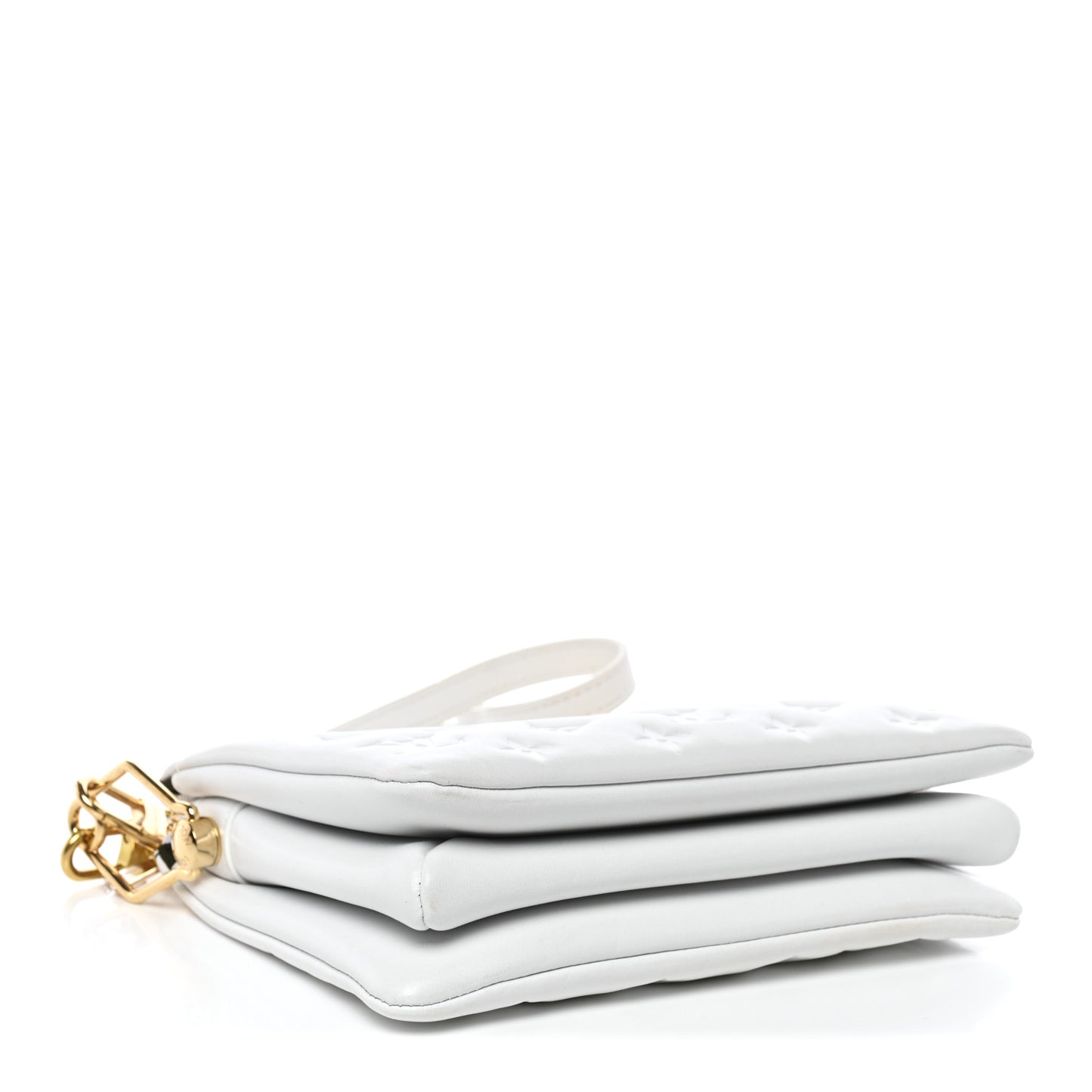 Lambskin Embossed Monogram Coussin BB White