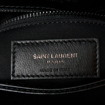 Saint Laurent Calfskin Y Quilted Monogram Monochrome Toy Loulou Crossbody Bag Black 7 of 11
