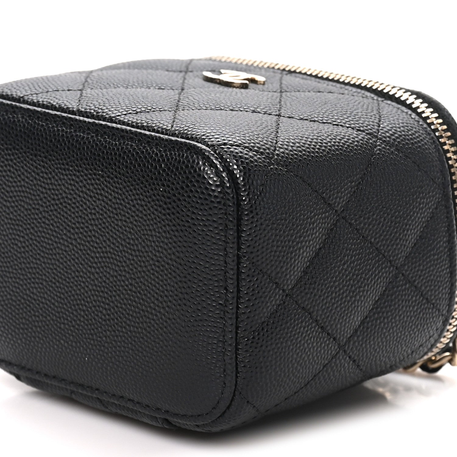 Chanel Caviar Quilted Mini Vanity Case With Chain Black 9 of 9