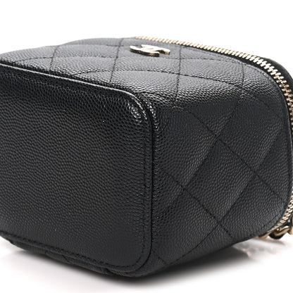 Chanel Caviar Quilted Mini Vanity Case With Chain Black 9 of 9