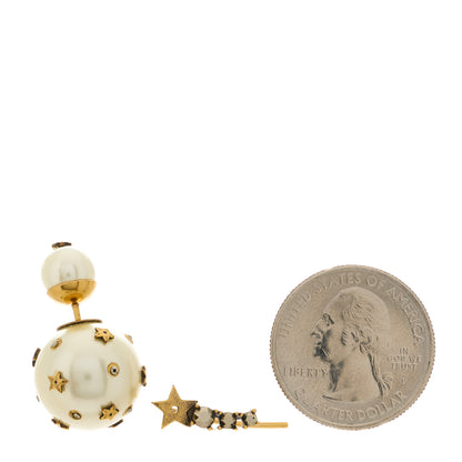 Christian Dior Pearl Mini Stars Tribales Climber Earrings Gold 2 of 6